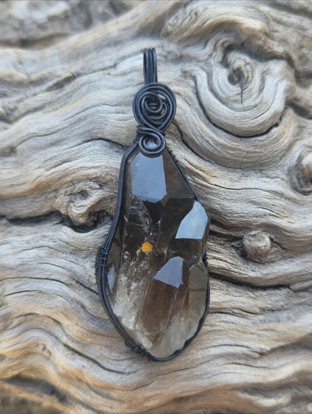 Smoky Quartz Crystal Jewelry Witchy Pendant Art